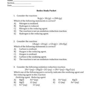 Redox Study Packet